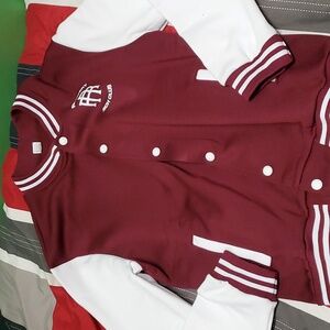 Burgundy red baseball/Varsity style jacket. XL